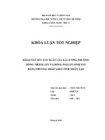 KHẢO SÁT SỨC SẢN XUẤT CỦA GÀ LƯƠNG PHƯỢNG DÒNG TRỐNG LP1 VÀ DÒNG MÁI LP3 SINH SẢN BẰNG PHƯƠNG PHÁP GIEO TINH NHÂN TẠO