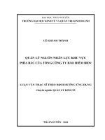 Quản lý nguồn nhân lực khu vực phía Bắc của Tổng Công ty Bảo hiểm BIDV (Luận văn thạc sĩ)