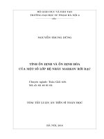 Tính ổn định và ổn định hóa của một số lớp hệ nhảy Markov rời rạc (tt)