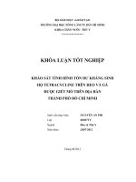 KHẢO SÁT TÌNH HÌNH TỒN DƯ KHÁNG SINH HỌ TETRACYCLINE TRÊN HEO VÀ GÀ ĐƯỢC GIẾT MỔ TRÊN ĐỊA BÀN THÀNH PHỐ HỒ CHÍ MINH