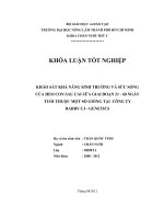 KHẢO SÁT KHẢ NĂNG SINH TRƯỞNG VÀ SỨC SỐNG CỦA HEO CON SAU CAI SỮA GIAI ĐOẠN 21  60 NGÀY TUỔI THUỘC MỘT SỐ GIỐNG TẠI CÔNG TY DARBY CJ  GENETICS