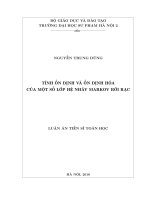 Tính ổn định và ổn định hóa của một số lớp hệ nhảy Markov rời rạc (Luận án tiến sĩ)