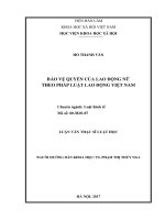 BẢO VỆ QUYỀN CỦA LAO ĐỘNG NỮ THEO PHÁP LUẬT LAO ĐỘNG VIỆT NAM