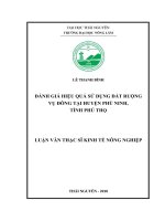 Đánh giá hiệu quả sử dụng đất ruộng vụ đông tại huyện Phù Ninh, tỉnh Phú Thọ (Luận văn thạc sĩ)