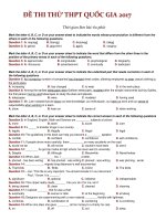 ĐỀ THI THỬ THPT QUỐC GIA ANH VĂN 2018 (19)