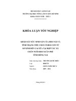 KHẢO SÁT SỨC SINH SẢN CỦA HEO NÁI VÀ TÌNH TRẠNG TIÊU CHẢY Ở HEO CON TỪ SƠ SINH ĐẾN CAI SỮA TẠI HỢP TÁC XÃ CHĂN NUÔI HEO XUÂN PHÚ TỈNH ĐỒNG NAI