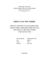 KHẢO SÁT ẢNH HƯỞNG CỦA HAI LOẠI KHẨU PHẦN CÓ HOẶC KHÔNG CÓ BỘT KHOAI MÌ ĐẾN KHẢ NĂNG TĂNG TRỌNG CỦA HEO THỊT GIAI ĐOẠN 75 ĐẾN 125 NGÀY TUỔI