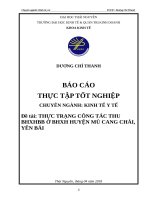 ĐÁNH GIÁ THỰC TRẠNG CÔNG TÁC THU BHXHBB Ở BHXH HUYỆN MÙ CANG CHẢI, TỈNH YÊN BÁI