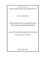 Tăng cường quản lý chi ngân sách nhà nước tại thành phố yên bái 