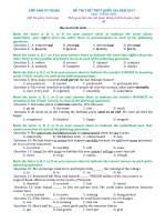 ĐỀ THI THỬ TN THPT QUỐC GIA 2018 môn TIẾNG ANH (10) 