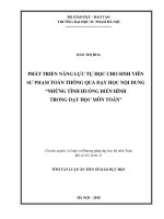 Phát triển năng lực tự học cho sinh viên sư phạm toán thông qua dạy học nội dung “những tình huống điển hình trong dạy học môn Toán (tt)