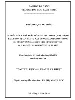 Nghiên cứu và đề xuất mô hình hỗ trợ ra quyết định lựa chọn dự án đầu tư xây dựng ngành giao thông sử dụng vốn ngân sách nhà nước cho tỉnh quảng ngãi bằng phương pháp AHP