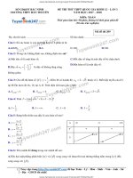 ĐỀ TOÁN và đáp án CHI TIẾT TRƯỜNG THPT hàn THUYÊN bắc NINH lần 1 