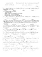 ĐỀ THI HỌC KỲ 1 MÔN VẬT LÝ KHỐI 12 NĂM HỌC 20162017