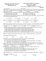 ĐỀ KIỂM TRA HỌC KÌ 1 VẬT LÝ 12 truong thpt chu van an ha noi nam 2018 