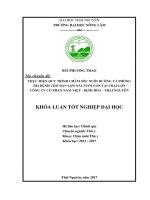 Thực hiện quy trình chăm sóc nuôi dưỡng và phòng trị bệnh cho đàn lợn nái nuôi con tại trại lợn công ty cổ phần nam việt   định hóa   thái nguyên 