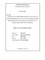 Đánh giá tác động môi trường của dự án xây dựng mô hình quản lý, xử lý chất thải rắn tổng hợp cho một số làng nghề tại thị trấn cổ lễ huyện trực ninh tỉnh nam định 