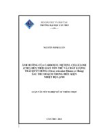 ẢNH HƯỞNG CỦA CARBOXYL METHYL CELLULOSE (CMC) ĐẾN THỜI GIAN TỒN TRỮ VÀ CHẤT LƯỢNG TRÁI QUÝT HỒNG (Citrus reticulate Blanco cv Hong) SAU THU HOẠCH TRONG ĐIỀU KIỆN NHIỆT ĐỘ LẠNH