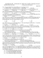 ĐỀ THI HỌC KỲ 1 MÔN VẬT LÝ KHỐI 12 NĂM HỌC 20162017