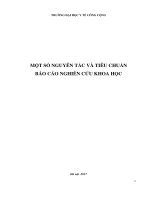 MỘT SỐ NGUYÊN TẮC VÀ TIÊU CHUẨN BÁO CÁO NGHIÊN CỨU KHOA HỌC