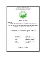 Nghiên cứu một số yếu tố ảnh hưởng đến giá đất ở trên địa bàn phường Đồng Quang, thành phố Thái Nguyên, tỉnh Thái Nguyên giai đoạn 2014 – 2016 (Khóa luận tốt nghiệp)