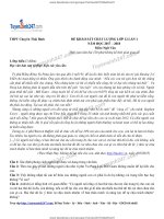 ĐỀ văn và đáp án CHI TIẾT TRƯỜNG THPT CHUYÊN THÁI BÌNH lần 1 