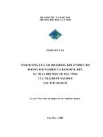 ẢNH HƯỞNG CỦA ẨM ĐỘ KHÔNG KHÍ Ở NHIỆT ĐỘ PHÒNG THÍ NGHIỆM VÀ BENOMYL ĐẾN SỰ THAY ĐỔI MỘT SỐ ĐẶC TÍNH CỦA TRÁI BƯỞI NĂM ROI SAU THU HOẠCH