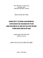 Nghiên cứu tỷ lệ kháng clarithromycin, levofloxacin của helicobacter pylori bằng epsilometer và hiệu quả của phác đồ EBMT ở bệnh nhân viêm dạ dày mạn tt
