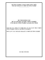 Dự thảo báo cáo Đề án thành lập Khu nông nghiệp ứng dụng công nghệ cao Quảng Ninh