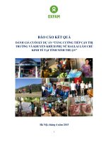 ĐÁNH GIÁ CUỐI KỲ DỰ ÁN “TĂNG CƯỜNG TIẾP CẬN THỊ TRƯỜNG VÀ KHUYẾN KHÍCH PHỤ NỮ RAGLAI LÀM CHỦ KINH TẾ TẠI TỈNH NINH THUẬN”