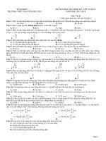 ĐỀ KIỂM TRA HỌC KÌ 1 VẬT LÝ 12  nguyen khuyen 