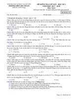 ĐỀ KIỂM TRA GIỮA KÌ – HỌC KÌ I NĂM HỌC 2017  2018 TRƯỜNG CHU VĂN AN 