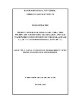 The effectiveness of using games in teaching vocabulary for the first year english language teaching education students of foreign language faculty at hanoi pedagogical university 2 (2017) 