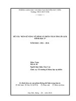 SKKN RÈN KỸ NĂNG VẼ HÌNH VÀ PHÂN TÍCH TÌM LỜI GIẢI HÌNH HỌC 9