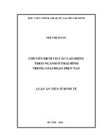 Chuyển dịch cơ cấu lao động theo ngành ở thái bình trong giai đoạn hiện nay( Luận án thạc sĩ)