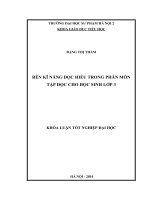 Rèn kĩ năng đọc hiểu trong phân môn tập đọc cho học sinh lớp 3