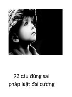 92 câu đúng sai pháp luật đại cương 