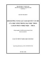 BỒI DƯỠNG NĂNG LỰC GIẢI QUYẾT VẤN ĐỀ CỦA HỌC SINH TRONG DẠY HỌC THEO LAMAP PHẦN NHIỆT HỌC  THCS