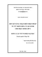 Rèn kĩ năng nhận biết biện pháp tu từ nhân hóa và so sánh cho học sinh lớp 3 (2014) 