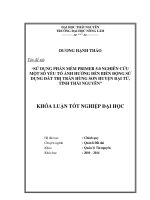 Sử dụng phần mềm Primer 5.0 nghiên cứu một số Sử dụng phần mềm Primer 5.0 đến biến động sử dụng đất của thị trấn Hùng Sơn – huyện Đại Từ – tỉnh Thái Nguyên (Khóa luận tốt nghiệp)