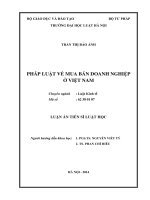 Pháp luật về mua bán doanh nghiệp ở việt nam ( Luận án thạc sĩ)