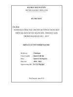 Đánh giá công tác chuyển quyền sử dụng đất trên địa bàn huyện Ngân Sơn – tỉnh Bắc Kạn trong giai đoạn 2011 – 2013 (Khóa luận tốt nghiệp)