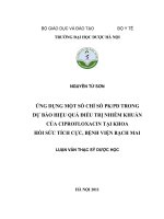 ỨNG DỤNG MỘT SỐ CHỈ SỐ PK/PD TRONG DỰ BÁO HIỆU QUẢ ĐIỀU TRỊ NHIỄM KHUẨN CỦA CIPROFLOXACIN TẠI KHOA HỒI SỨC TÍCH CỰC, BỆNH VIỆN BẠCH MAI