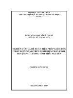 Nghiên cứu và đề xuất biện pháp giảm tổn thất điện năng trên lưới điện phân phối huyện Phú Lương tỉnh Thái Nguyên (Luận văn thạc sĩ)