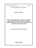 Một số đặc điểm dịch tễ học của nhiễm khuẩn bệnh viện do vi khuẩn kháng carbapenem mang gen NDM 1 tại bệnh viện việt đức hà nội, 2010 2011 ( Luận án thạc sĩ)