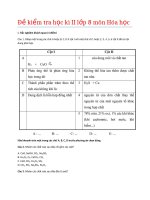 Đề kiểm tra học kì II lớp 8 môn Hóa học