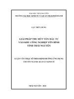 Giải pháp thu hút vốn đầu tư vào Khu Công nghiệp Yên Bình tỉnh Thái Nguyên (Luận văn thạc sĩ)
