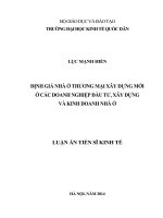 Định giá nhà ở thương mại xây dựng mới ở các doanh nghiệp đầu tư xây dựng và kinh doanh nhà ở (Luận án thạc sĩ)