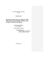 Đánh giá đáp ứng tạo kháng thể sau tiêm phòng vắcxin viêm gan b ở trẻ có mẹ mang HBsAg ( Luận án thạc sĩ)