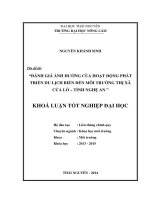 Đánh giá ảnh hưởng của hoạt động phát triển du lịch biển đến môi trường thị xã Cửa Lò – tỉnh Nghệ An (Khóa luận tốt nghiệp)